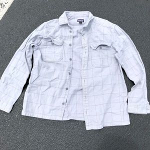 Patagonia White Gray Flannel Button Up Shirt L